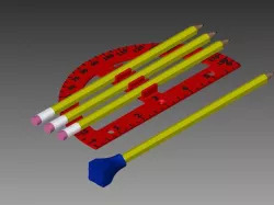 All-In-One Ruler, Protractor, and Pencil Holder