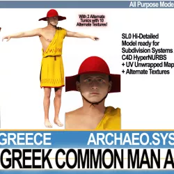Ancient Greek Common Man A 3D model