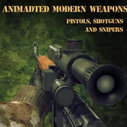 Animated Modern Weapons and Arms Pistols Shotguns and Snipers... 3D model