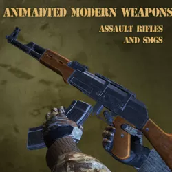 Animated Modern Weapons and Arms SMGs and Assaults with SFX 3D model