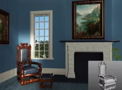 Antique Throne Chair 3D model