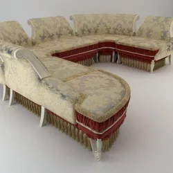 Baroque Antique Sofa 3D model