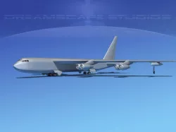 Boeing B-52C Stratofortress Bare Metal 3D model