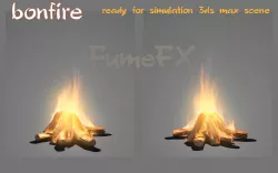 Bonfire ready for simulation fumefx scene 3D model