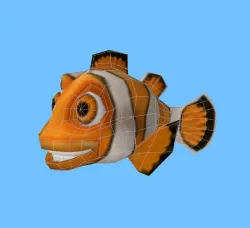 Cartooon of clown fish Low-poly  3D model