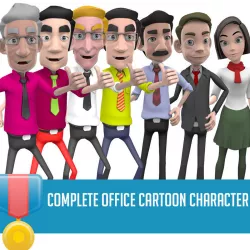 Complete  character Office Low-poly  3D model