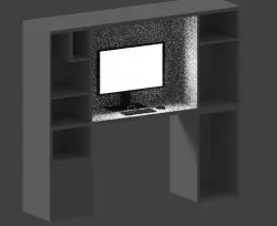 Computer Desk Background Prop 3D model