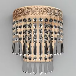Contemporary Beaded Chandelier 2 3D model