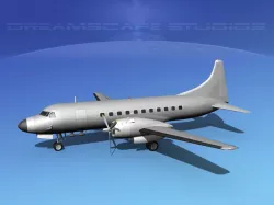 Convair C-131 Bare Metal 3D model