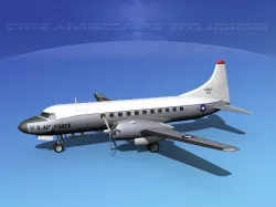 Convair C-131 USAF V03 3D model