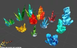 Crystals Low-poly  3D model