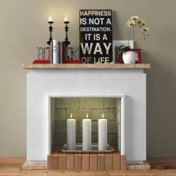 Decorative fireplace with accessories 3D model