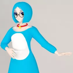 Doraemon toon girl pose 01 3D model