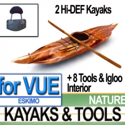 Eskimo Kayaks and Igloo Tools Package 3D model