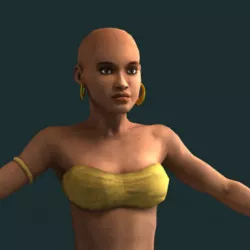 female slave Low-poly  3D model