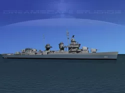 Fletcher Class Destroyer DD-661 USS Kidd 3D model