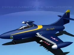 Grumman F9F-5 Panther Blue Angels 3D model