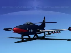 Grumman F9F-5 Panther USMC V03 3D model
