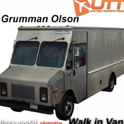 Grumman truck bare metal Low-poly  3D model