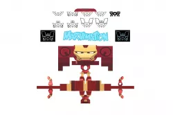 Iron Man Animated Paper Cut Out Low-poly  3D model