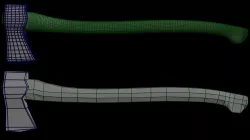 Low-High poly Axe Low-poly  3D model