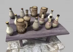 low poly medieval drinks pack Low-poly  3D model