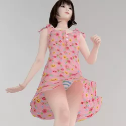 Mariko dress pose 01 3D model