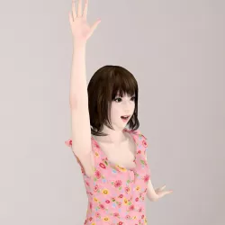 Mariko dress pose 04 3D model