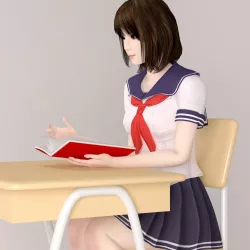 Mariko schoolgirl pose 04 3D model