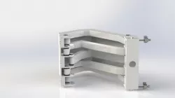 Marine Pantograph Hinge AISI 316 satin finish 3D model