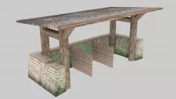 Medieval stable low poly Low-poly  3D model