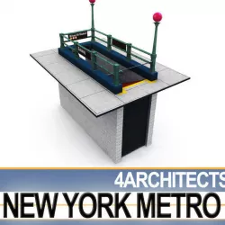 New York Subway  Metro Entrance A 3D model