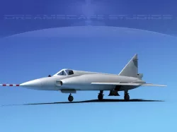 onvair F-102 Delta Dagger Bare Metal 3D model