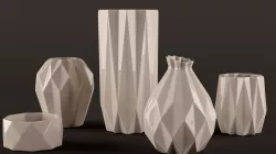 Origami vases 3D model