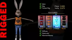 Rabbit Gustaf Low-poly  3D model