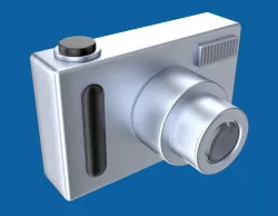 Retro style digital photo camera 3D model