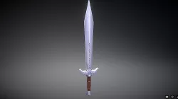 Runic Sword hand-painted asset Low-poly  3D model