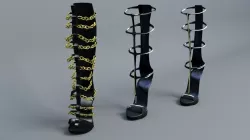 Sandals Gladiator  Low-poly  3D model