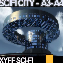 Sci Fi City Futuristic Architecture A3 A4 3D model