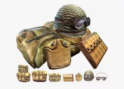 Soldier accessories Low-poly  3D model