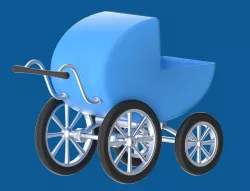 Stroller or perambulator or buggy 3D model