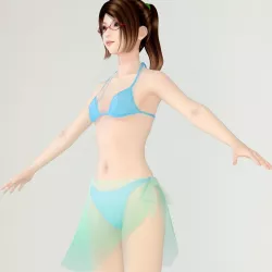  T pose nonrigged model of Natsumi in bikini 3D model