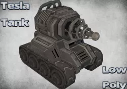 Toon Tesla Tank Low-poly  3D model
