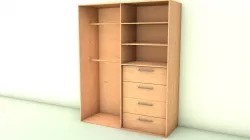 Wardrobe with drawers 3D model