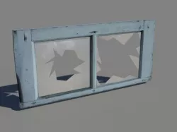 Window 3 broken glass Low-poly  3D model