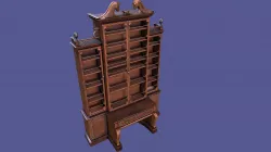 Antique Victorian Bookcase with horse top