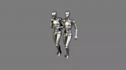 Couple Walking And Turning Left 90 Degrees