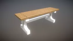 Game Ready Park Bench Low Poly
