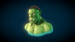 Low Polly Orc Bust