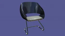 Low poly 70's retro vintage Chair